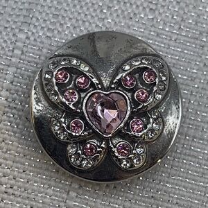 💗PINK BUTTERFLY - Ginger Snaps & Co. Snap Button Charm - 18mm/20mm